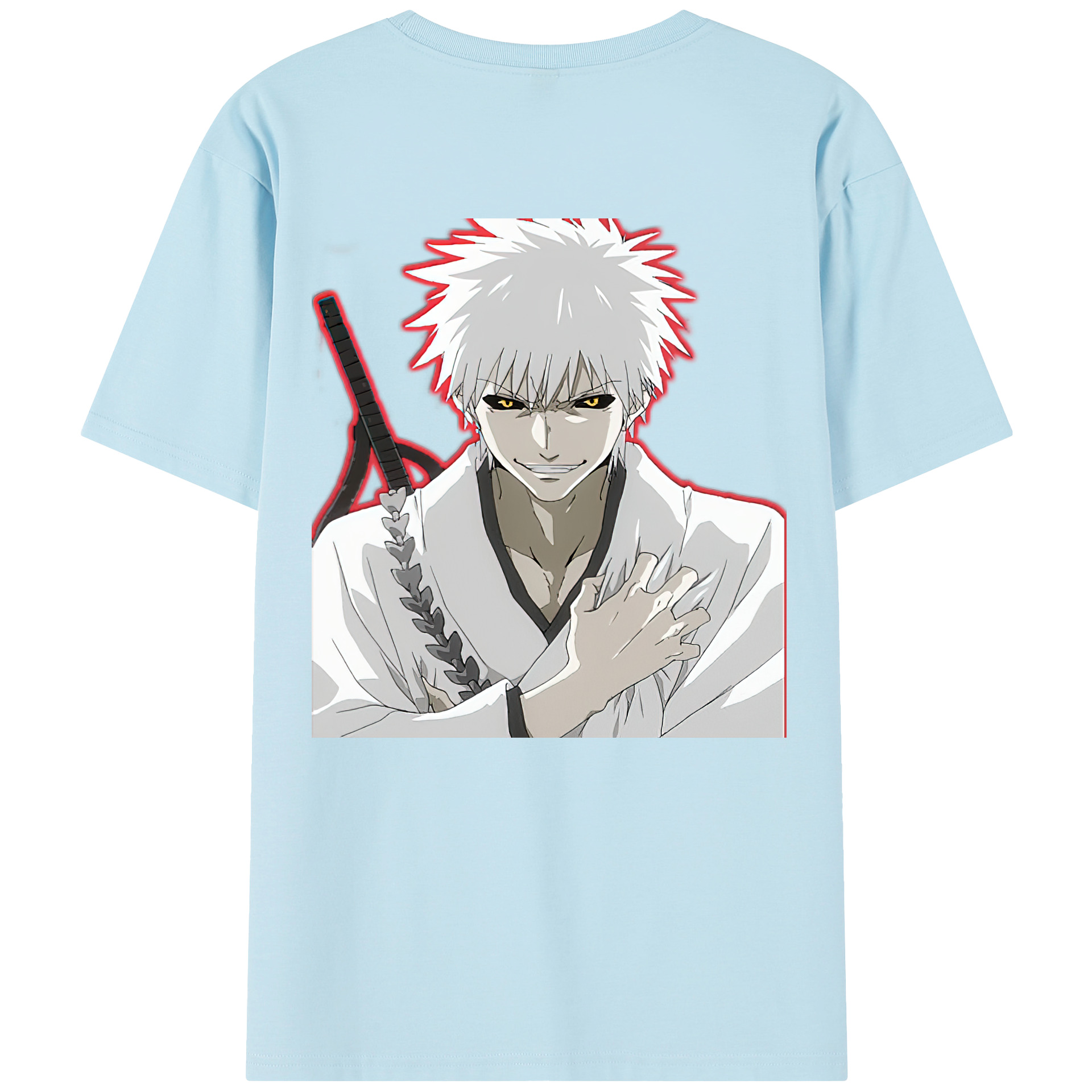 （画像用） ブリーチ 黒崎一護（くろさき いちご）BLEACH Kurosaki Ichigo 綿100％半袖Tシャツ（背面プリント）